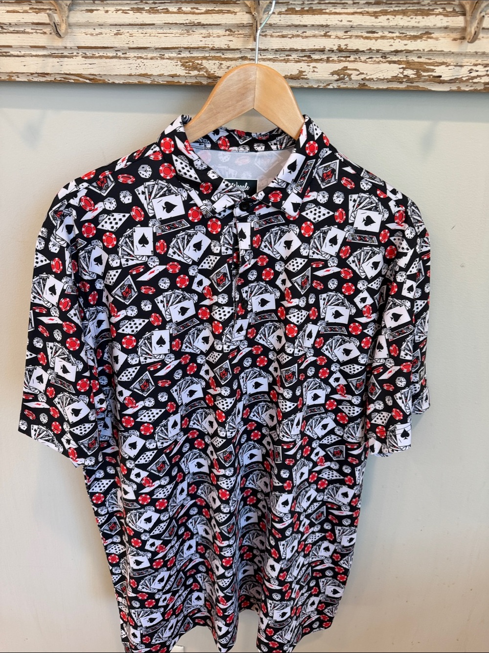 Waggle All In Poker Polo Shirt Size XL - Picture 2 of 8